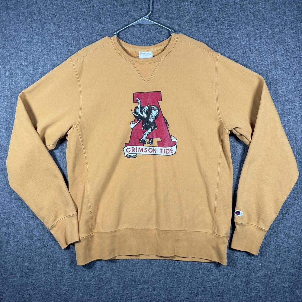 Champion Reverse Weave Alabama Crimson Tide Mens M Gold Sweatshirt Bama Logo